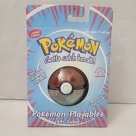 1999 Pokemon Applause Zubat #41 Pokeball Plush Keychain NEW Sealed Vintage Rare - Picture 1 of 3